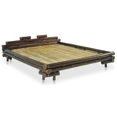 Aki Kagu -  Bed Frame Dark Brown Bamboo 180x200 cm 6FT Super King
